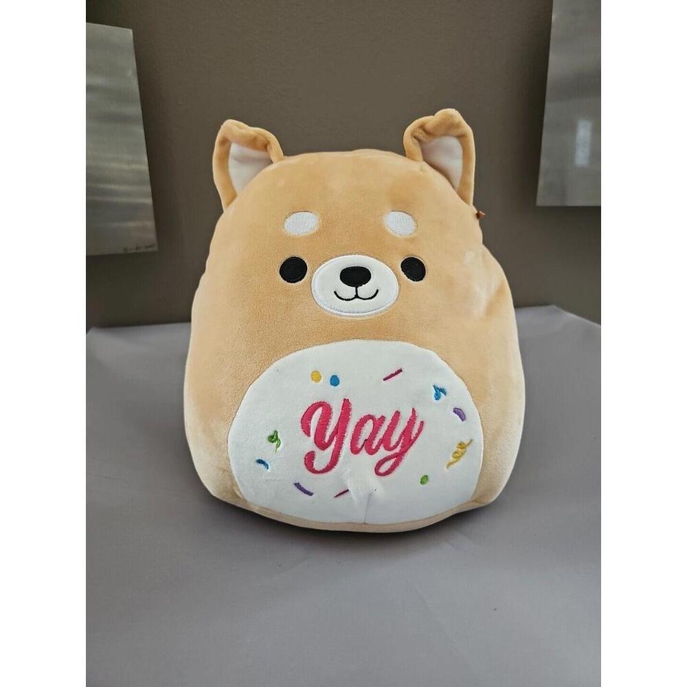 Squishmallow‎ Birthday Angie the Shiba Inu Dog Plush Celebrate Yay 12” Kellytoy